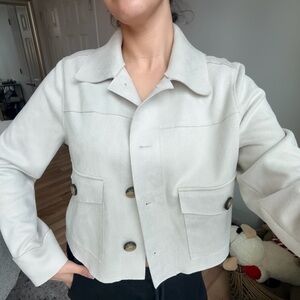 BR Cropped Suede Cream Jacket